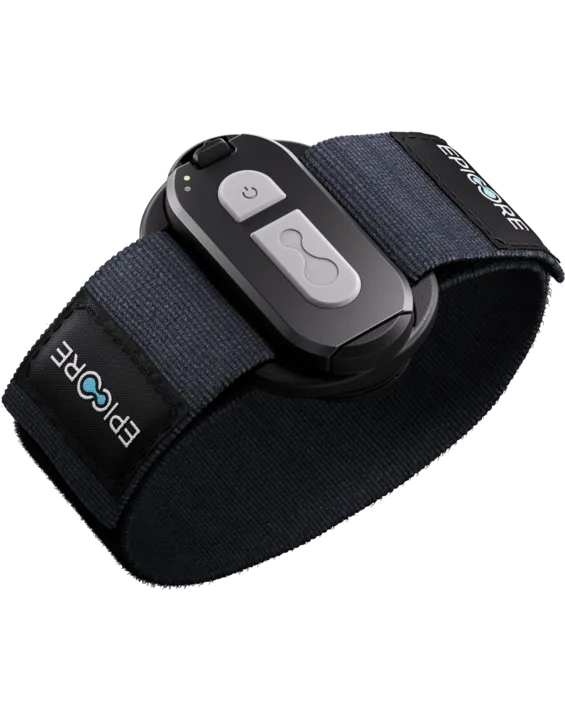 Epicore armband and module, angled side view